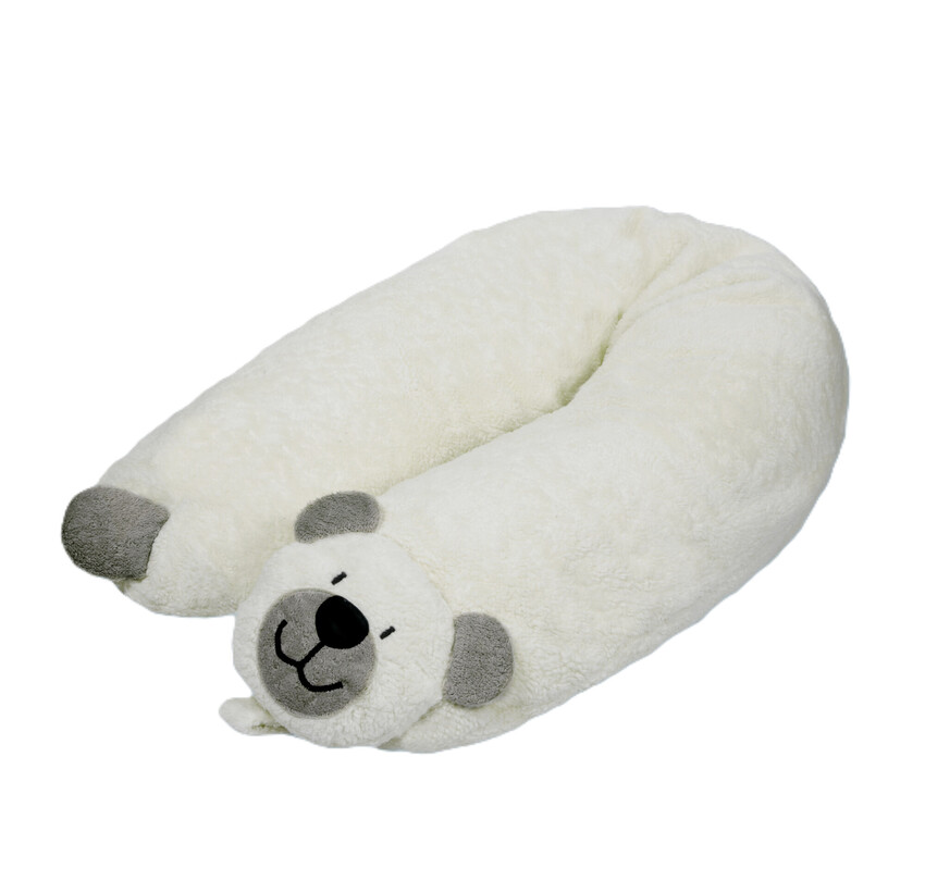 Efie Stillkissen Teddy grau, Inlett gefüllt mit Dinkelspelzen, kontrolliert biologischer Anbau (organic), Made in Germany