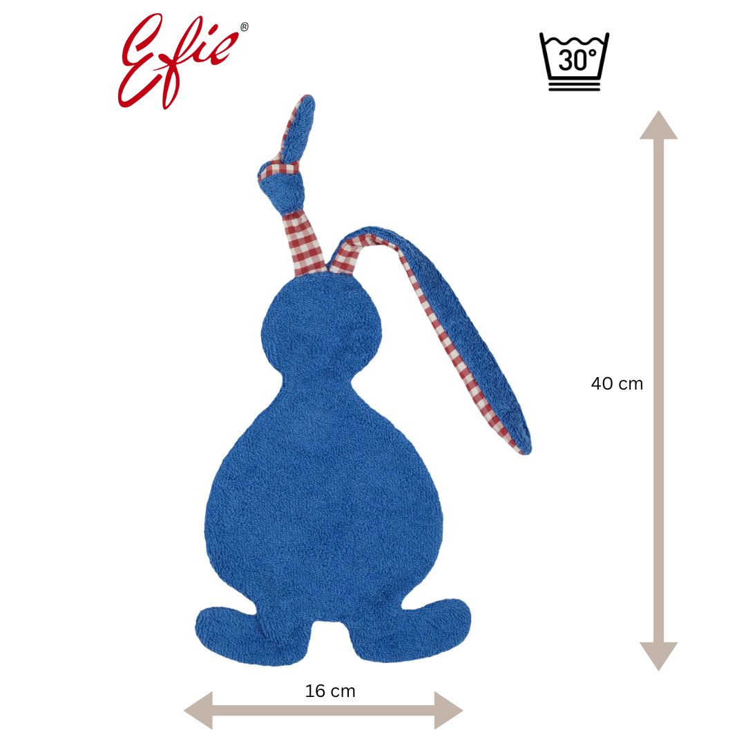 Efie Schmusetuch Hase blau, kontrolliert biologischer Anbau (organic), Made in Germany