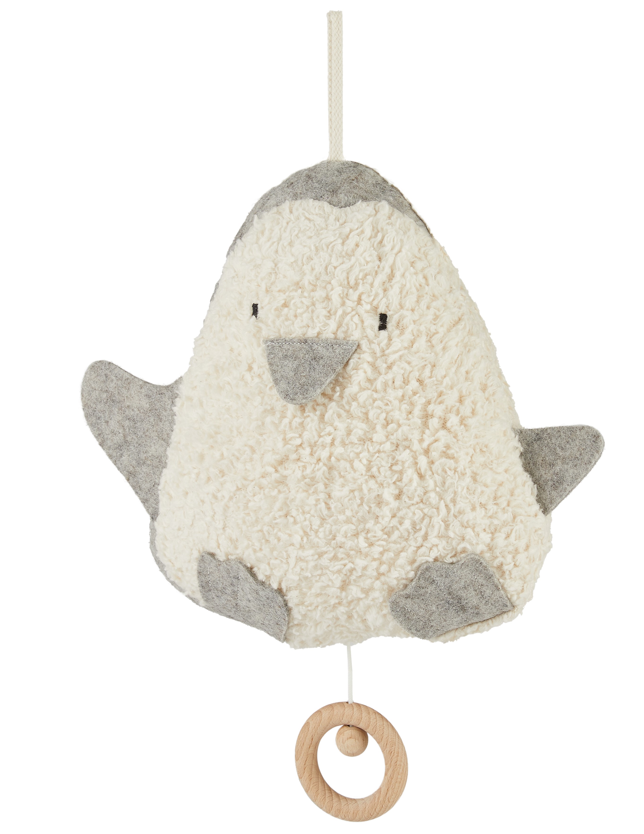 Efie Spieluhr Pinguin, grau,  kontrolliert biologischer Anbau (organic), Made in Germany