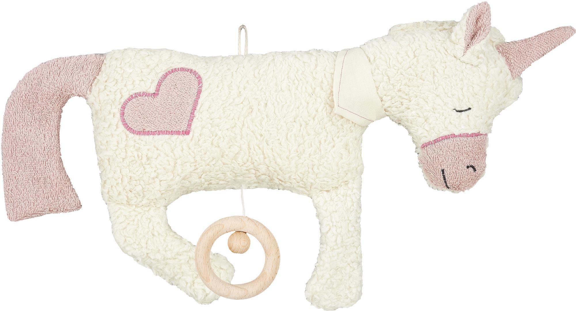 Efie Spieluhr Einhorn, Herz Applikation, kontrolliert biologischer Anbau (organic), Made in Germany