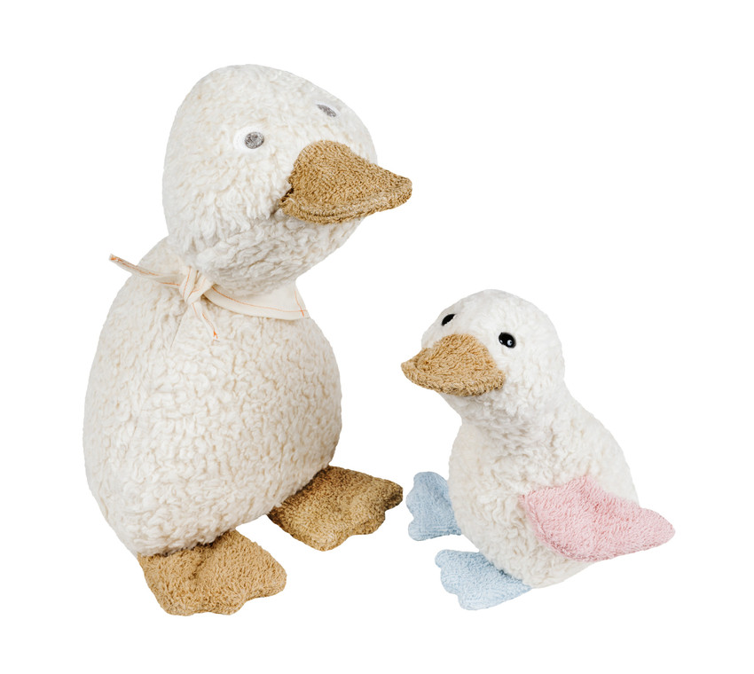 Efie Set Spiel & Kuschel Ente groß + Entchen klein, kontrolliert biologischer Anbau (organic), Made in Germany Efie Set Spiel & Kuschel Ente groß + Entchen klein, kontrolliert biologischer Anbau (organic), Made in Germany