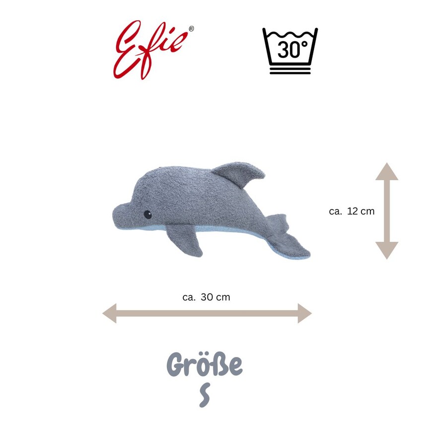 Efie Kuscheltier Delfin S, kontrolliert biologischer Anbau (organic), Made in Germany