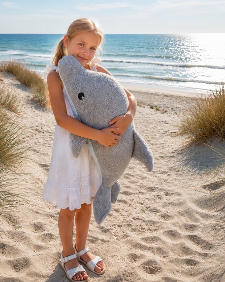 Efie Kuscheltier Delfin XXL, kontrolliert biologischer Anbau (organic), Made in Germany