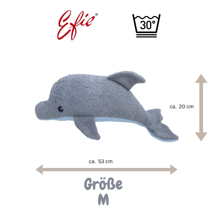 Efie Kuscheltier Delfin M, kontrolliert biologischer Anbau (organic), Made in Germany