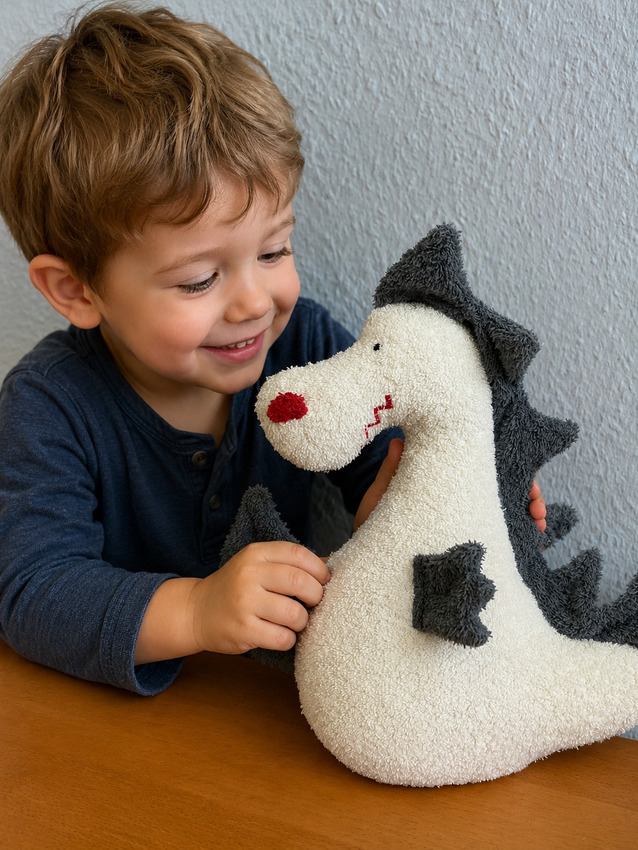 Efie Spiel & Kuscheltier Drache, kontrolliert biologischer Anbau (organic), Made in Germany