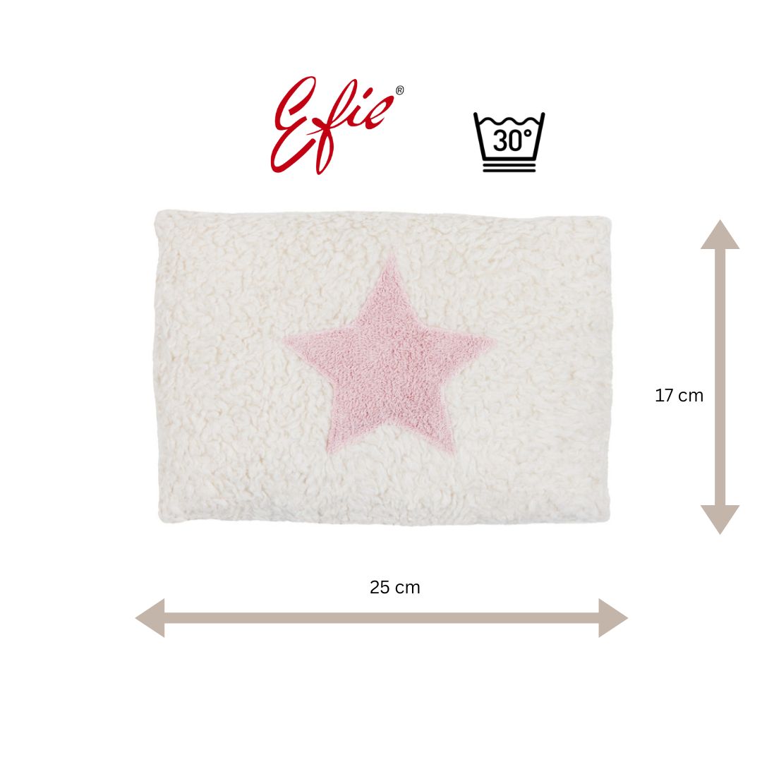 Efie Kissen rosa Stern, kontrolliert biologischer Anbau (organic), Made in Germany