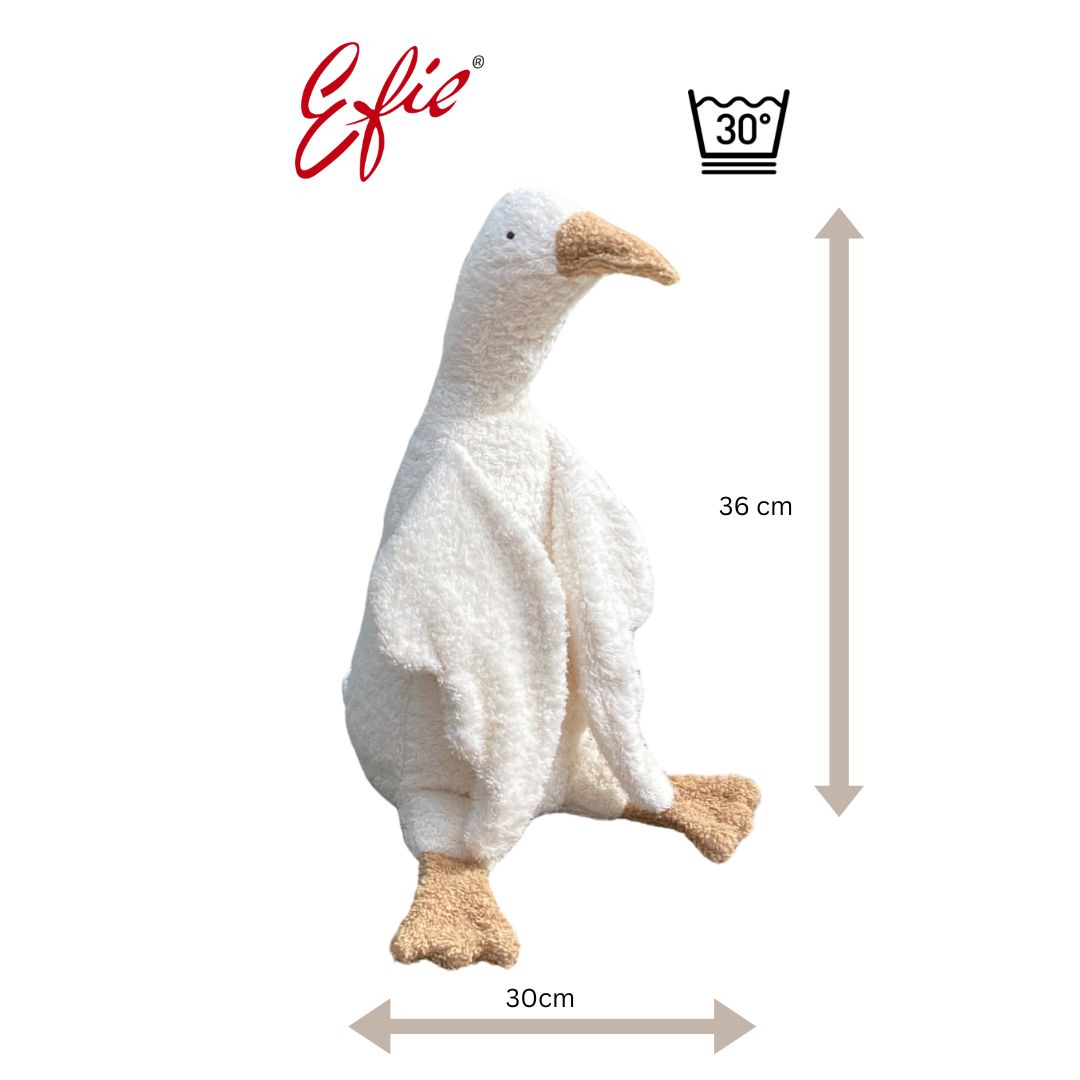 2er Set Efie Kuscheltiere Gänse groß, grau +  weiß, kontrolliert biologischer Anbau (organic), Made in Germany