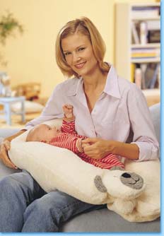 Efie Stillkissen Teddy grau, Inlett gefüllt mit EPS  Mikroperlen, kontrolliert biologischer Anbau (organic), Made in Germany