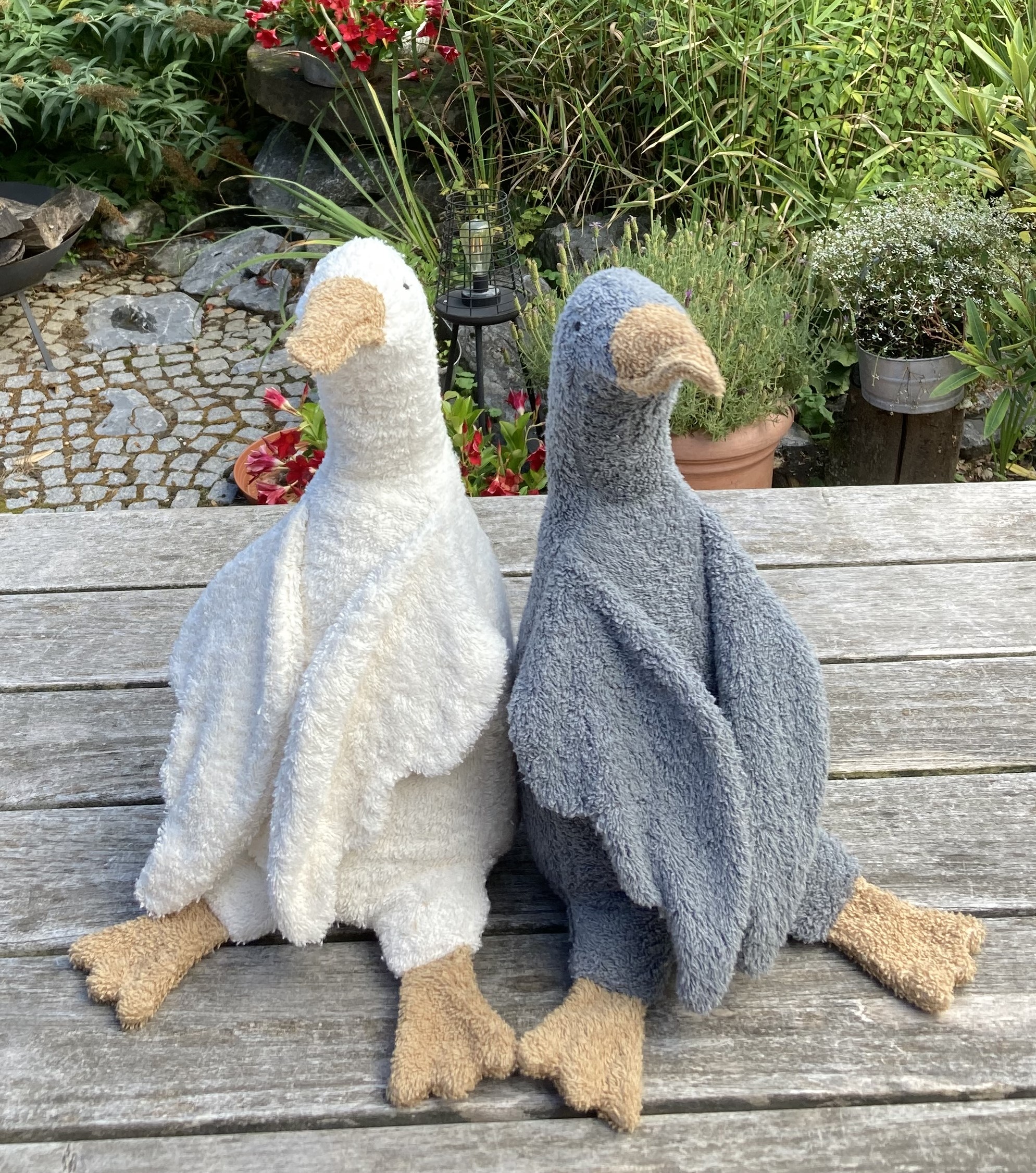 2er Set Efie Kuscheltiere Gänse groß grau, kontrolliert biologischer Anbau (organic), Made in Germany