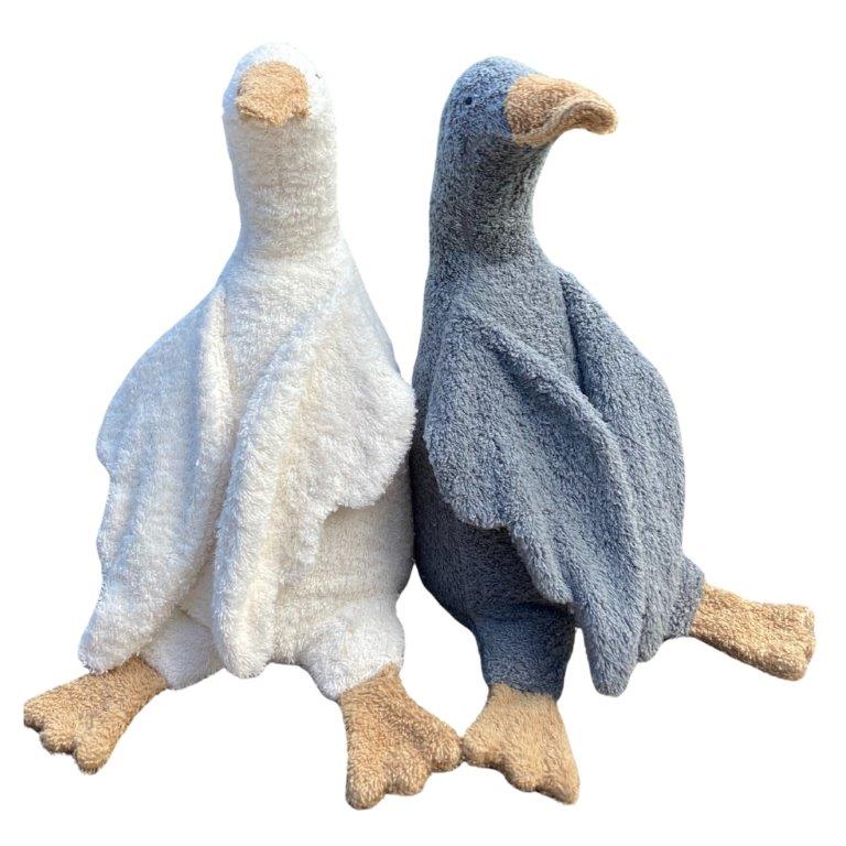 2er Set Efie Kuscheltiere Gänse groß, grau +  weiß, kontrolliert biologischer Anbau (organic), Made in Germany