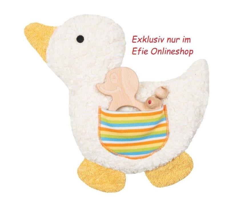 Efie Kirschkern-Wärmekissen Ente, Geschenkset mit Greifling, Made in Germany Efie Kirschkern-Wärmekissen Ente, Geschenkset mit Greifling, Made in Germany