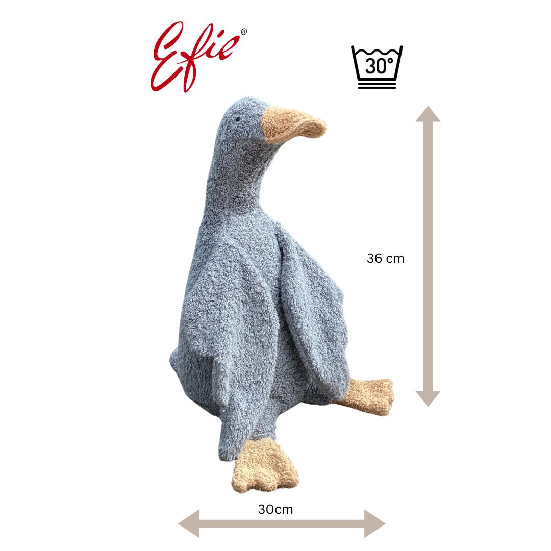 Efie Kuscheltier Gans groß grau, kontrolliert biologischer Anbau (organic), Made in Germany
