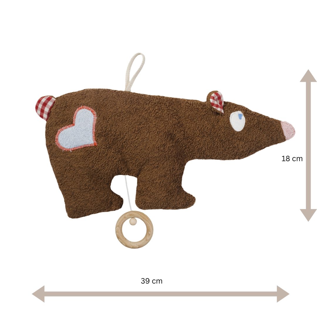 Efie Spieluhr Braunbär, kontrolliert biologischer Anbau (organic), Made in Germany