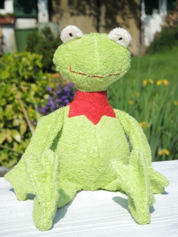Efie Spiel,-Schlenker & Kuscheltier Frosch, kontrolliert biologischer Anbau (organic), Made in Germany