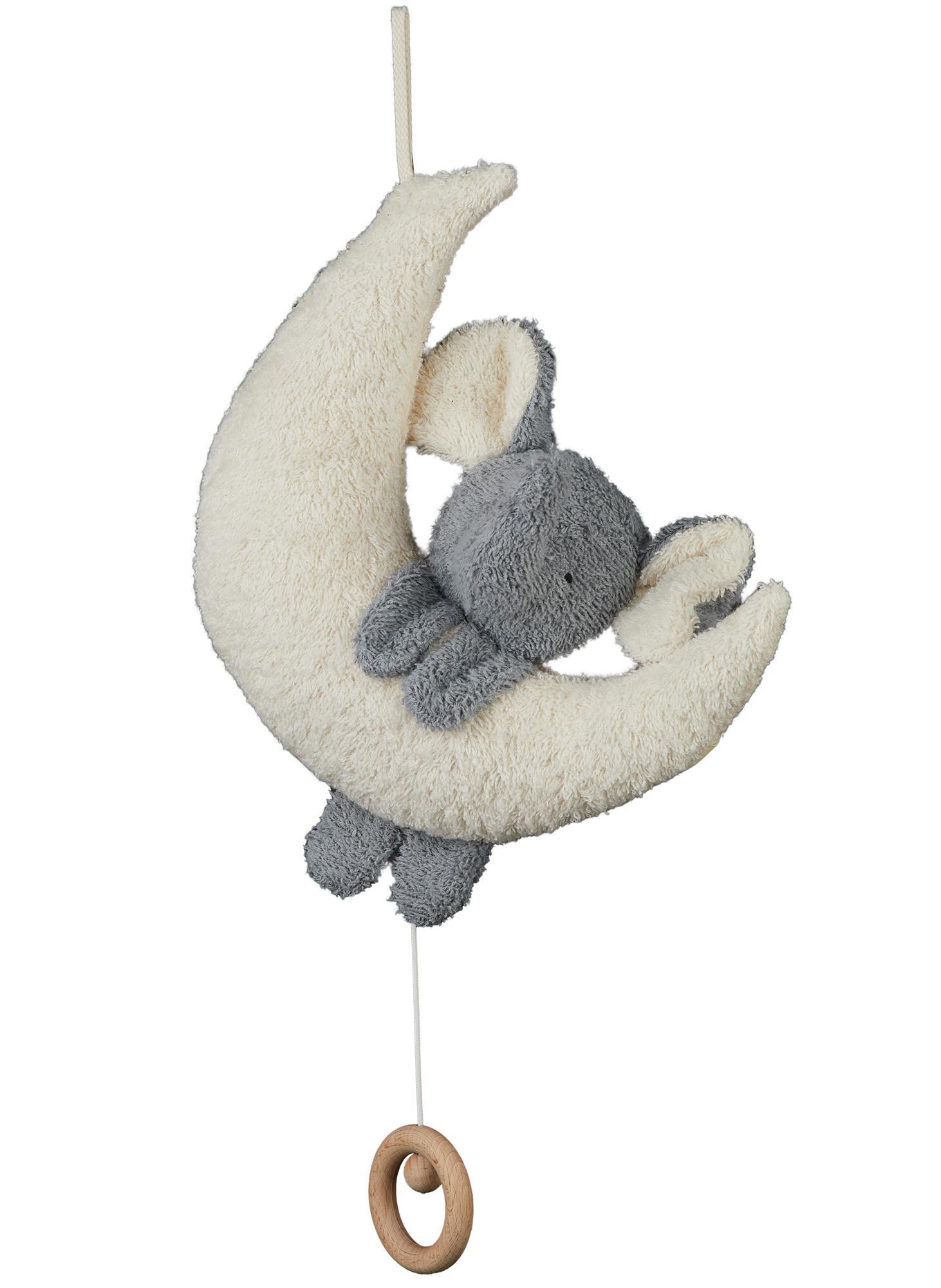 Efie Spieluhr Elefant auf Mond, kontrolliert biologischer Anbau (organic), Made in Germany