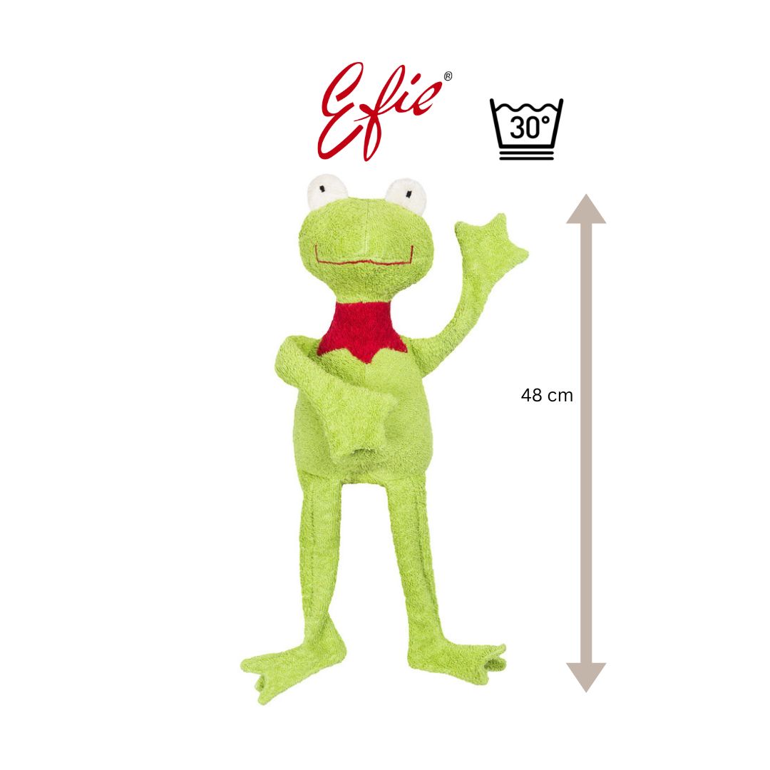Efie Spiel,-Schlenker & Kuscheltier Frosch, kontrolliert biologischer Anbau (organic), Made in Germany