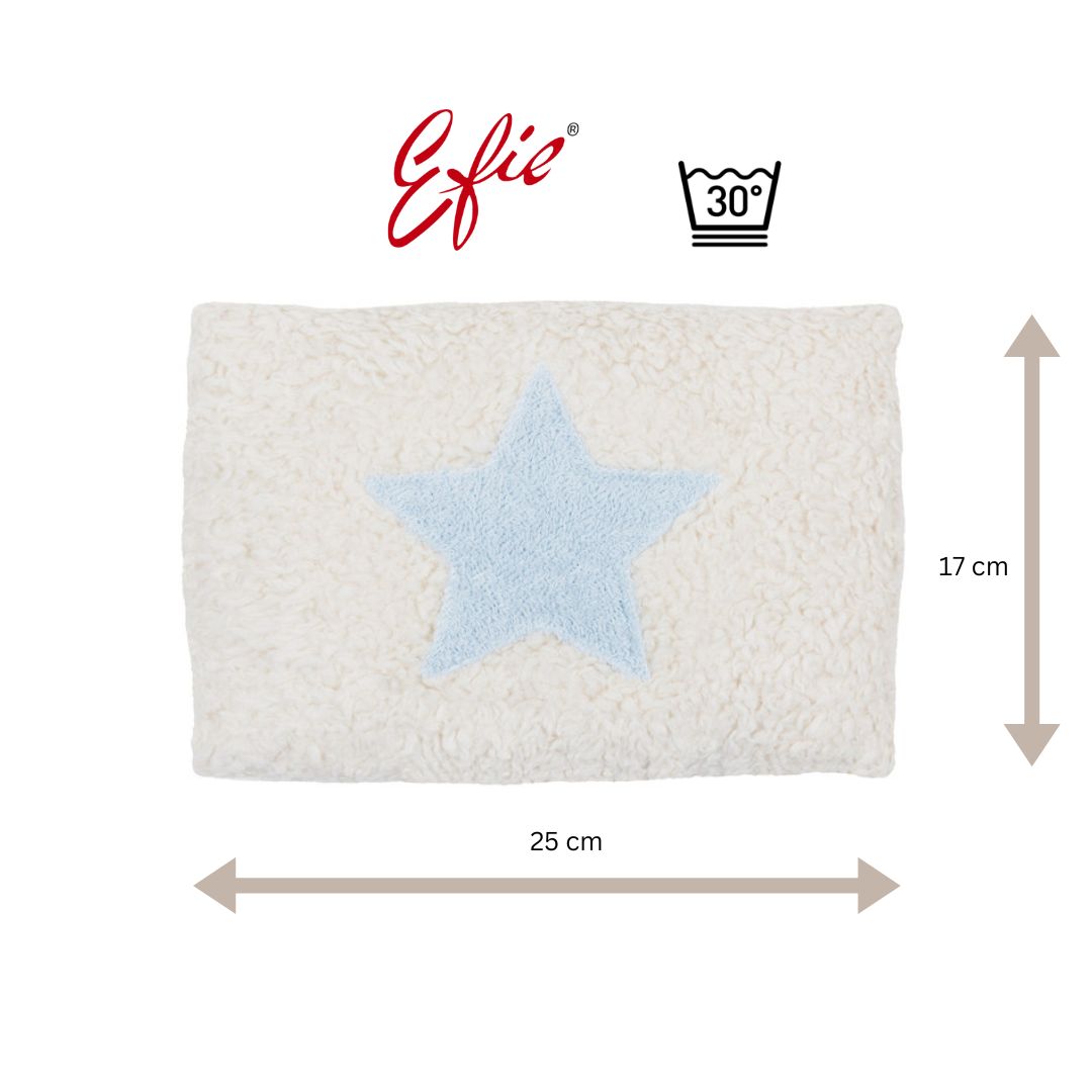 Efie Kissen blauer Stern, kontrolliert biologischer Anbau (organic), Made in Germany