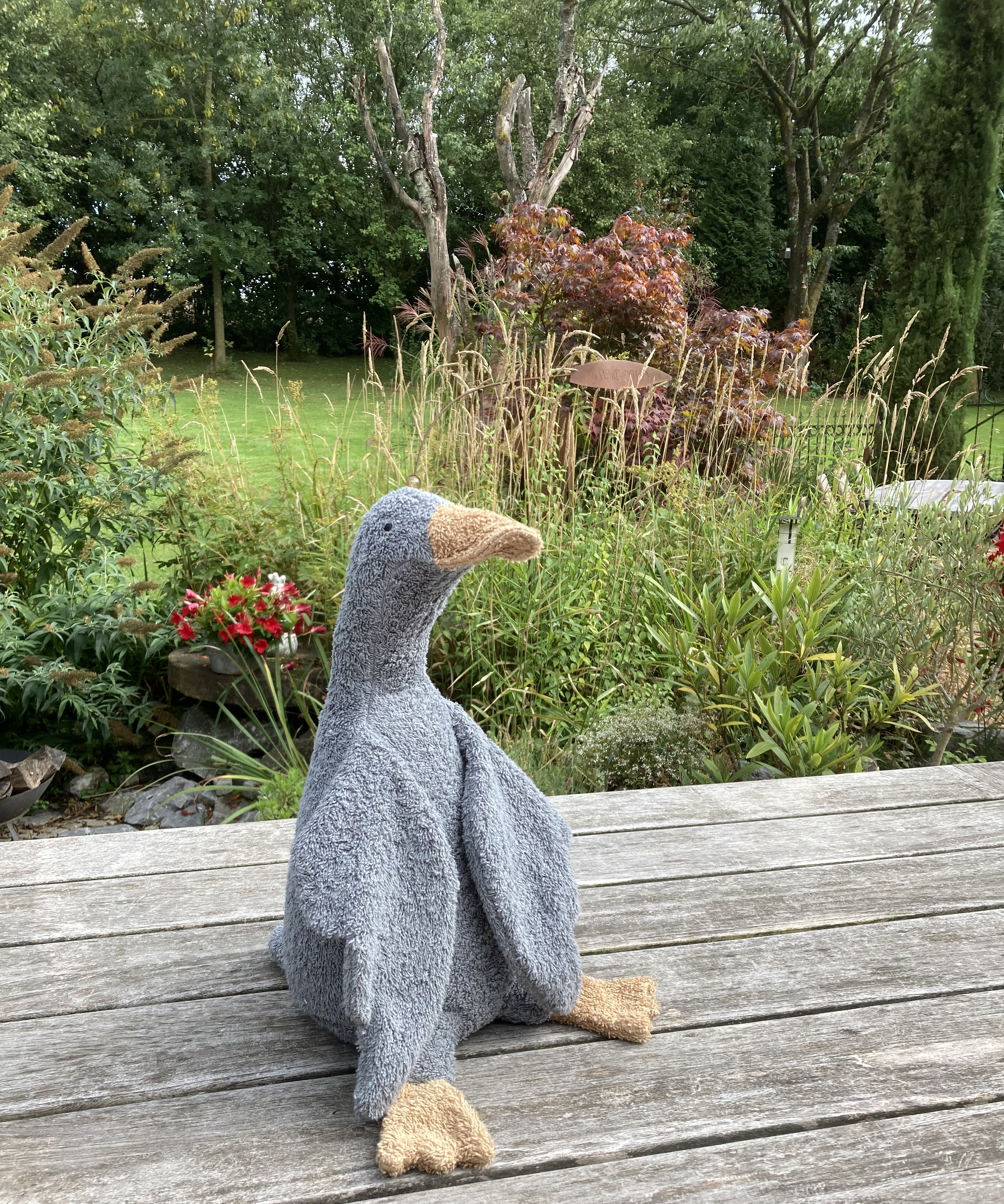 Efie Kuscheltier Gans groß grau, kontrolliert biologischer Anbau (organic), Made in Germany