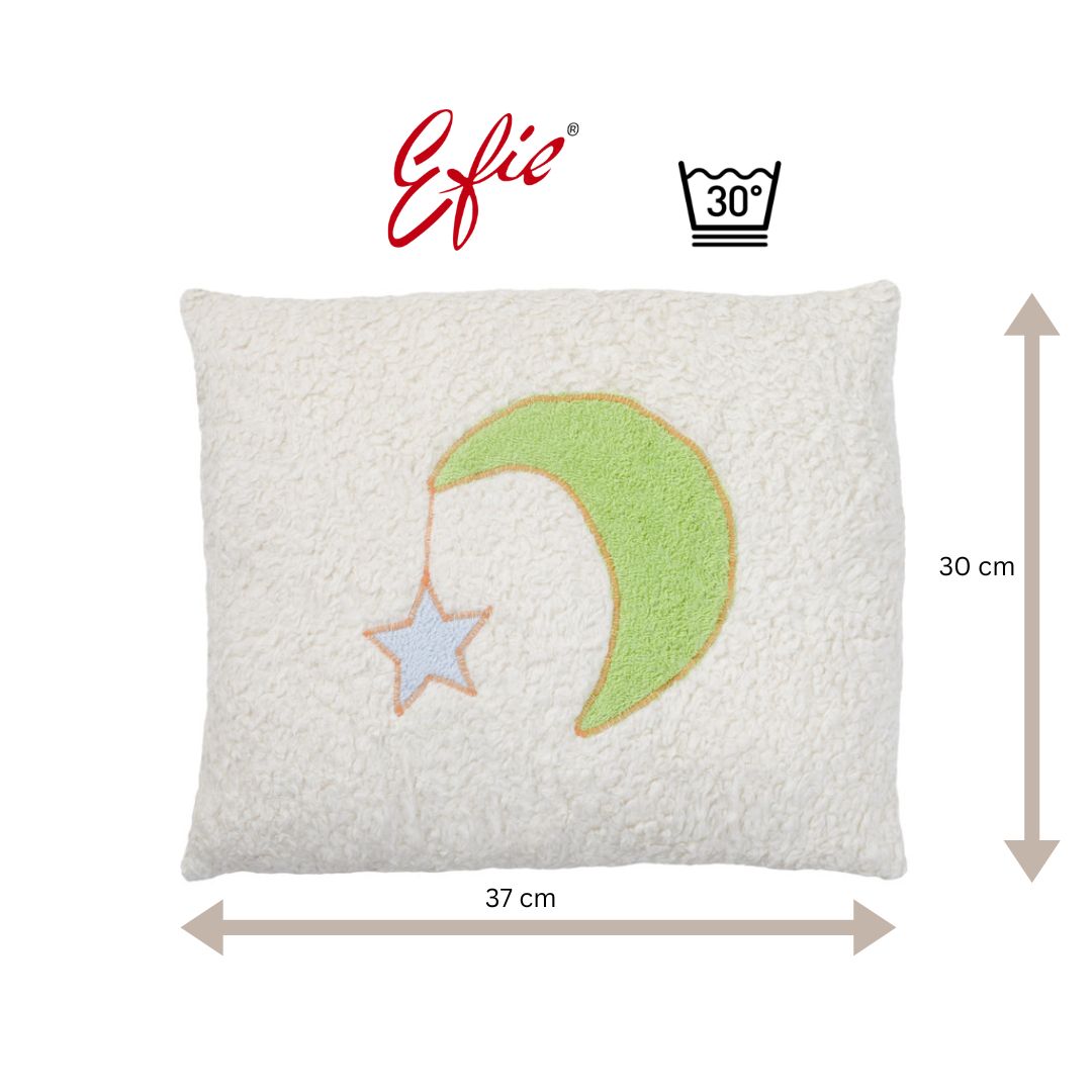 Efie Kissen Mond mit Stern groß, kontrolliert biologischer Anbau (organic), Made in Germany Efie Kissen Mond mit Stern groß, kontrolliert biologischer Anbau (organic), Made in Germany