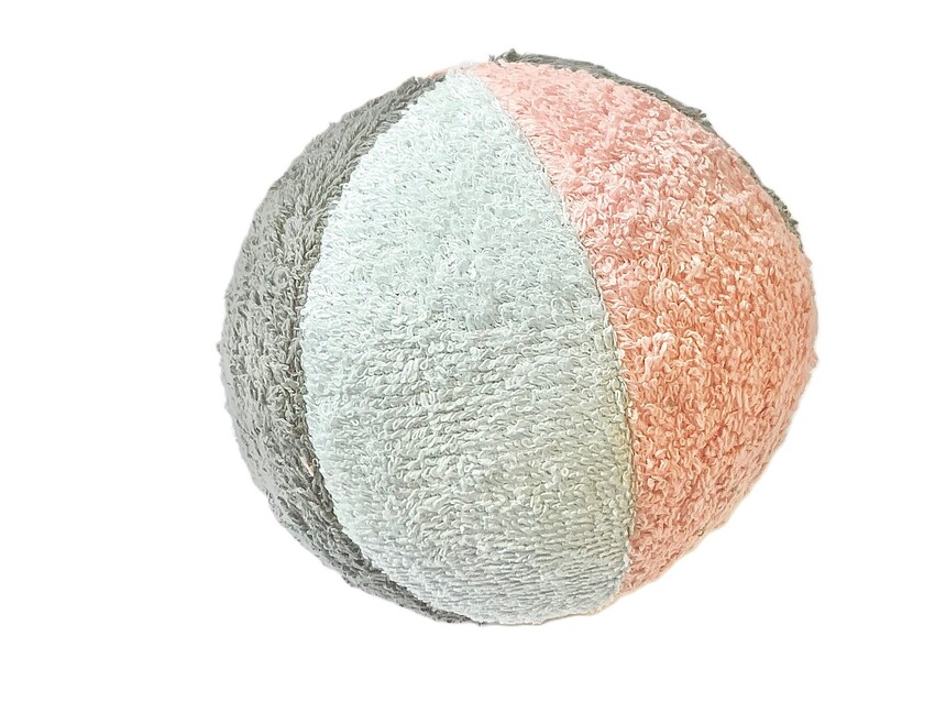 Efie Rassel Ball klein rosa/grau/blau, kontrolliert biologischer Anbau (organic), Made in Germany