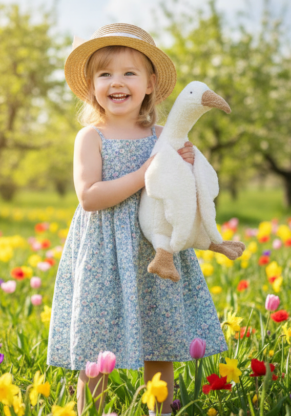 Efie Kuscheltier Gans groß weiß, kontrolliert biologischer Anbau (organic), Made in Germany