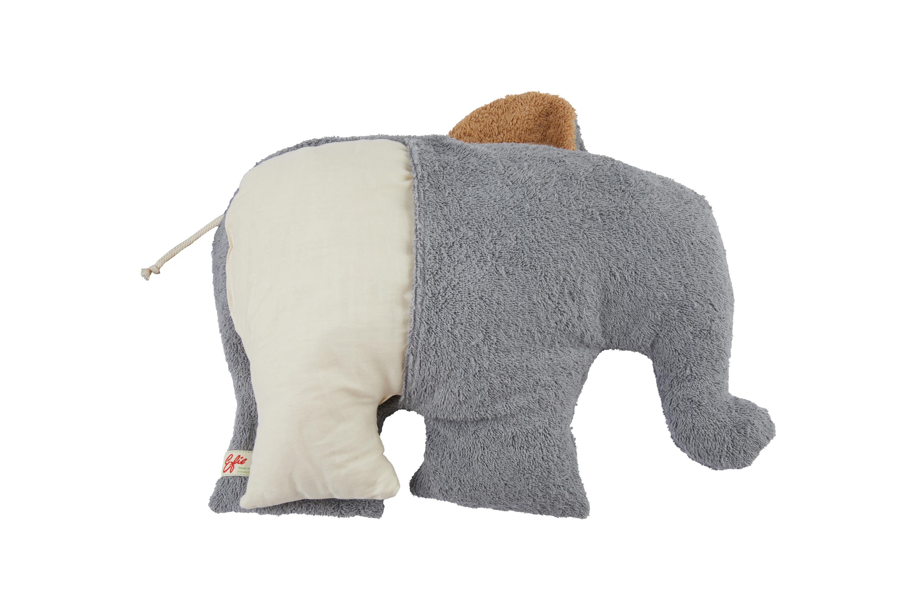 Efie XL Elefant, Spieltier und Kuschelkissen, kontrolliert biologischer Anbau (organic), Made in Germany