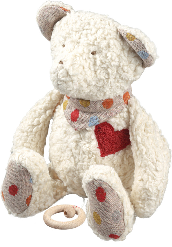 Efie Spieluhr Teddy mit Herz, kontrolliert biologischer Anbau (organic), Made in Germany