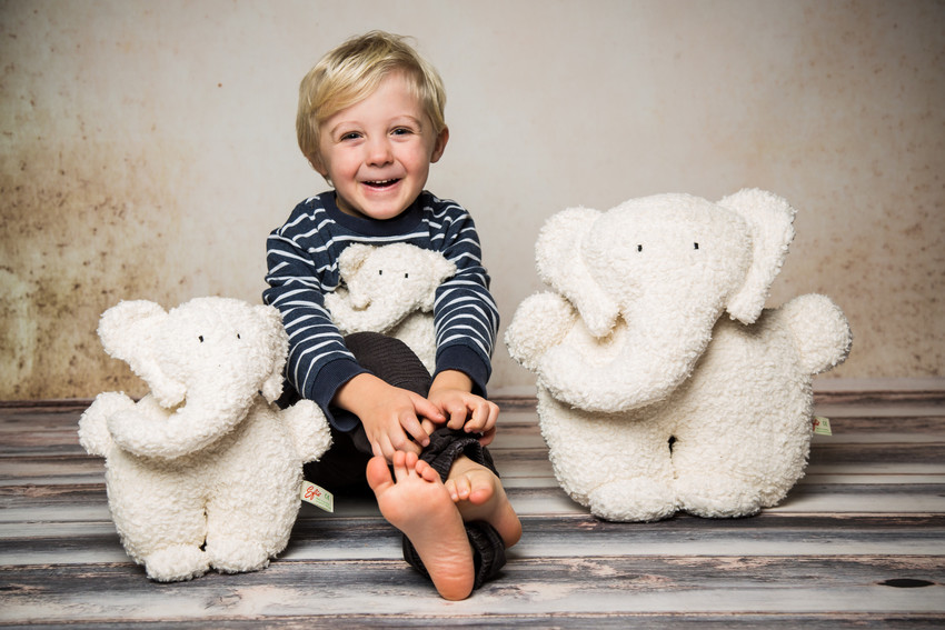Efie Kuscheltier/Kissen Elefant L, kontrolliert biologischer Anbau (organic), Made in Germany