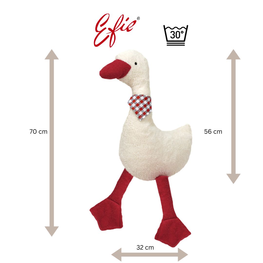 Efie Spiel & Kuscheltier Gans rot, XL, kontrolliert biologischer Anbau (organic), Made in Germany