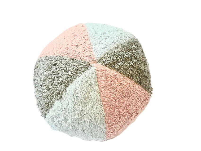 Efie Rassel Ball klein rosa/grau/blau, kontrolliert biologischer Anbau (organic), Made in Germany